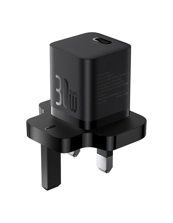 Baseus Charger Wall 30W USB-C UK MINI GaN5 Black Baseus Charger Wall 30W USB-C UK MINI GaN5 Black
