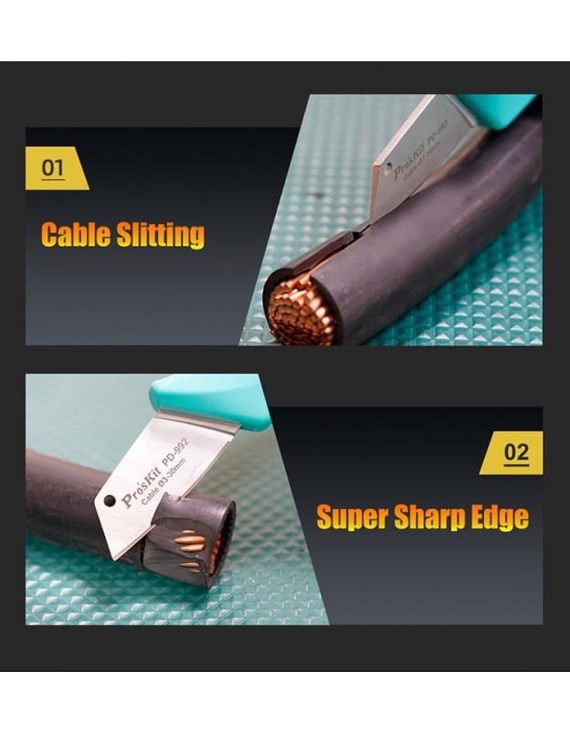 Proskit PD-992 Super Sharp Electricians Knife Anti Slip & Ergonomic with Dual Function Cover
