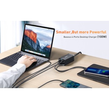 Baseus Charger Desktop 100W 2C+2U EU Black Baseus Charger Desktop 100W 2C+2U EU Black