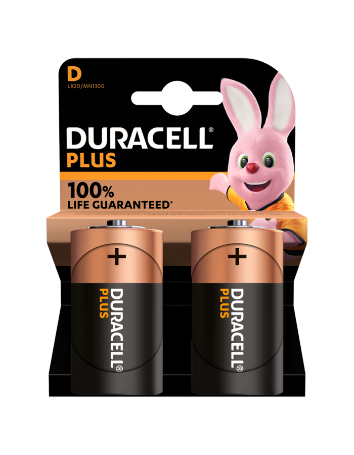 Duracell Alkaline D 2pcs Batteries Plus