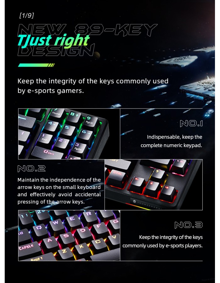 Thunderobot KG3089R Black Mechanical Gaming Keyboard 89 Blue Switch Keys Thunderobot KG3089R Black Mechanical Gaming Keyboard 89 Blue Switch Keys