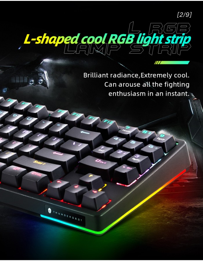 Thunderobot KG3089R Black Mechanical Gaming Keyboard 89 Blue Switch Keys