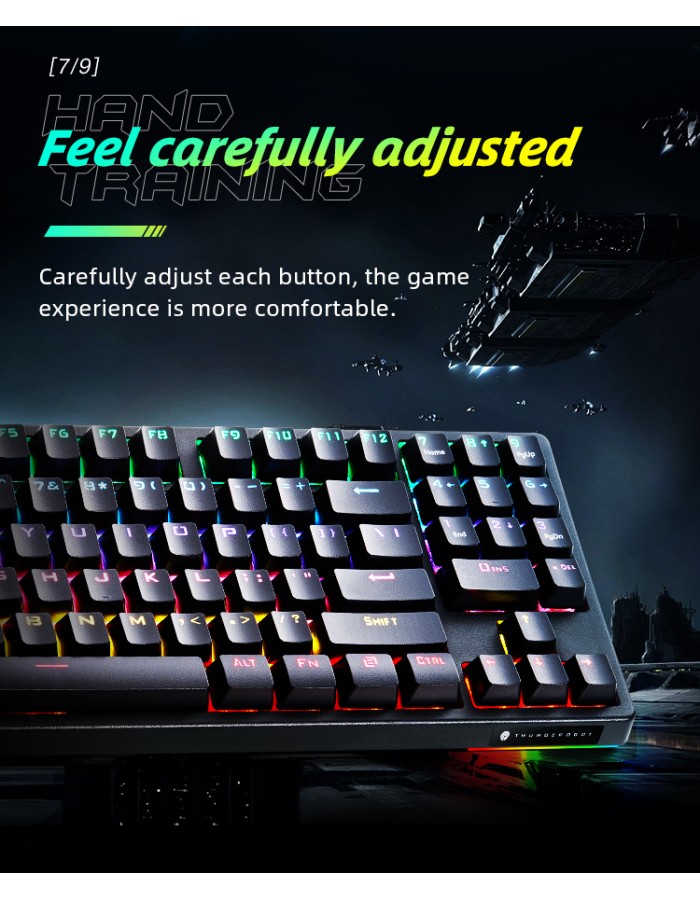 Thunderobot KG3089R Black Mechanical Gaming Keyboard 89 Red Switch Keys