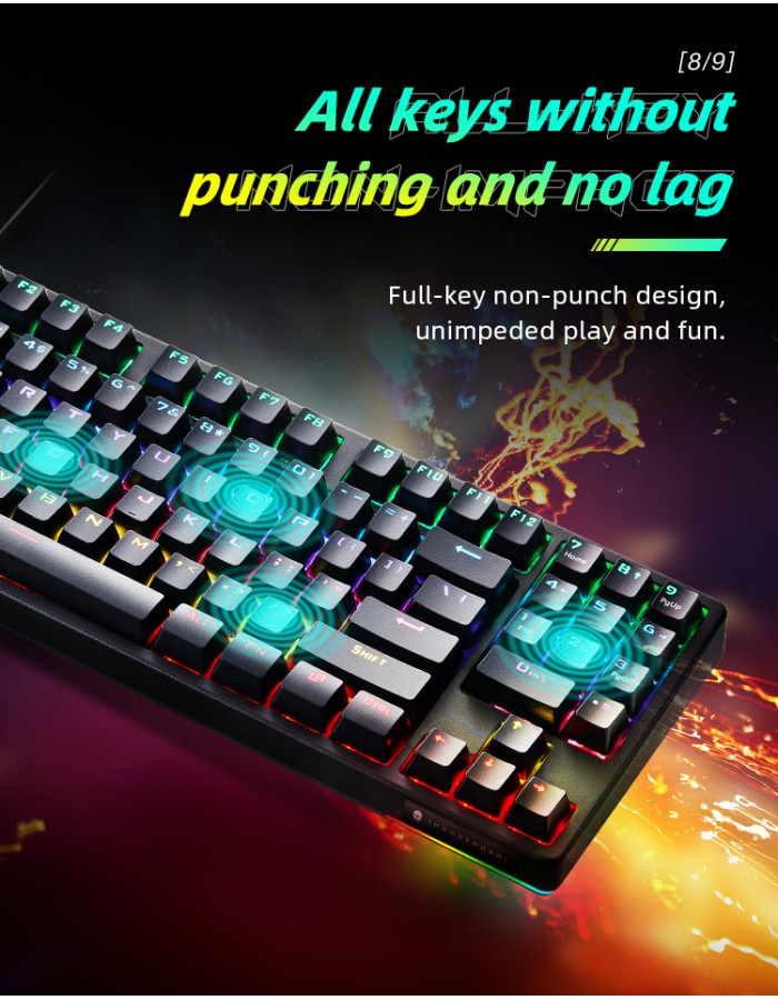 Thunderobot KG3089R Black Mechanical Gaming Keyboard 89 Red Switch Keys