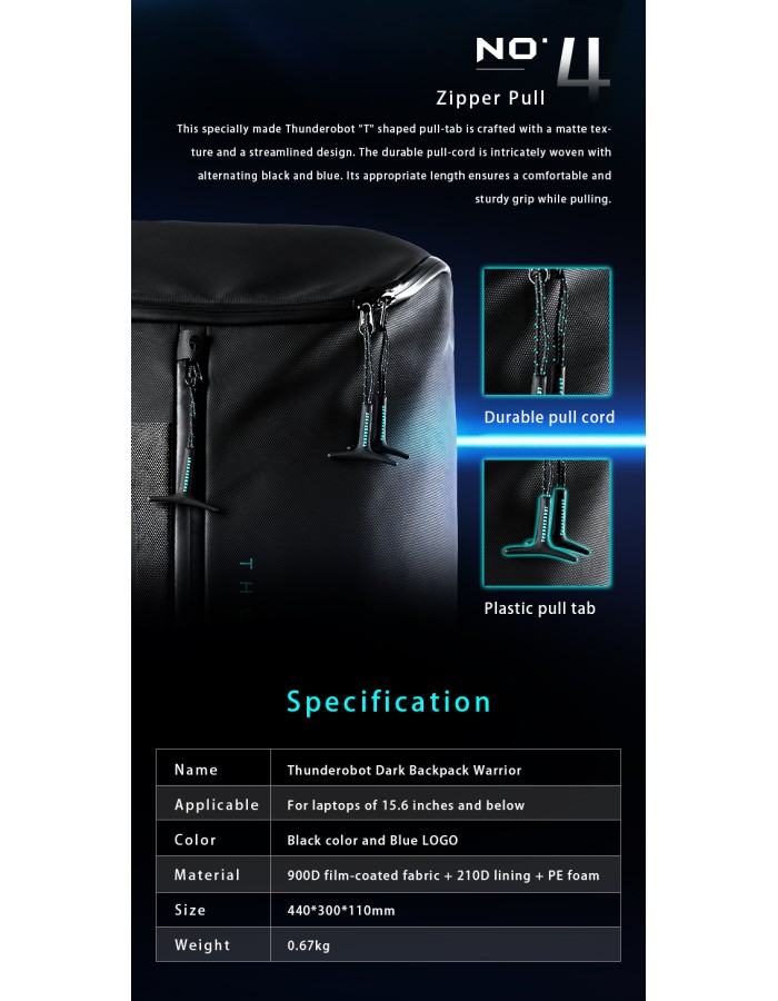 Thunderobot Dark Warrior 15/6 Laptop Backpack