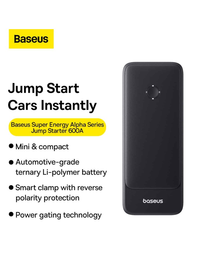 Baseus Car Jump Start Booster & Powerbank 6000mAh 600A ALPHA Black