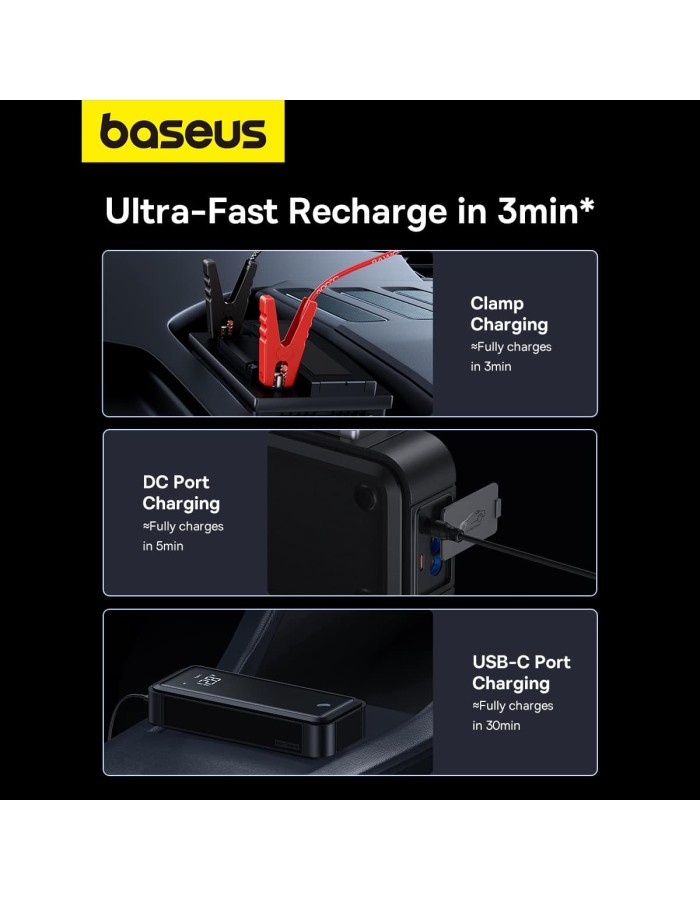 Baseus Car Jump Start Booster 3000A SUPERCAPACITOR Baseus Car Jump Start Booster 3000A SUPERCAPACITOR