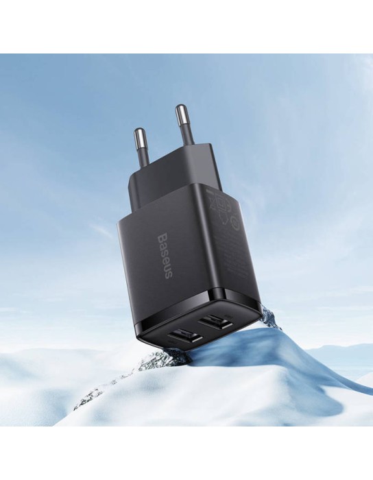 Baseus Charger Wall 10.5W 2xUSB-A EU Black Baseus Charger Wall 10.5W 2xUSB-A EU Black
