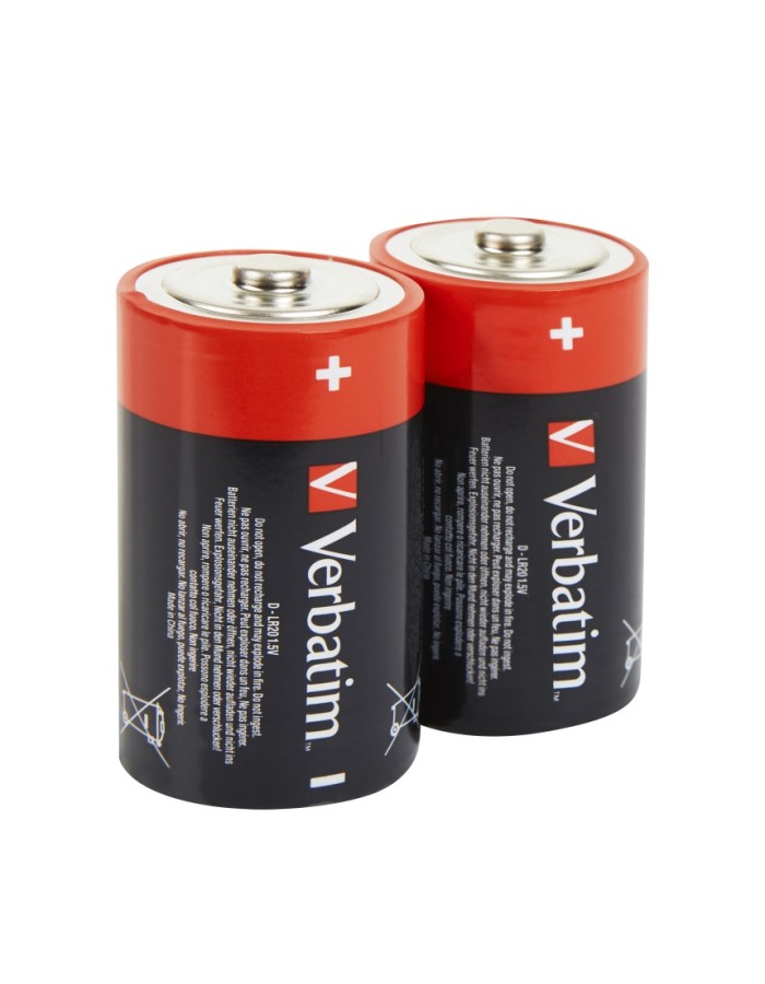 Verbatim Alkaline D 2pcs Batteries