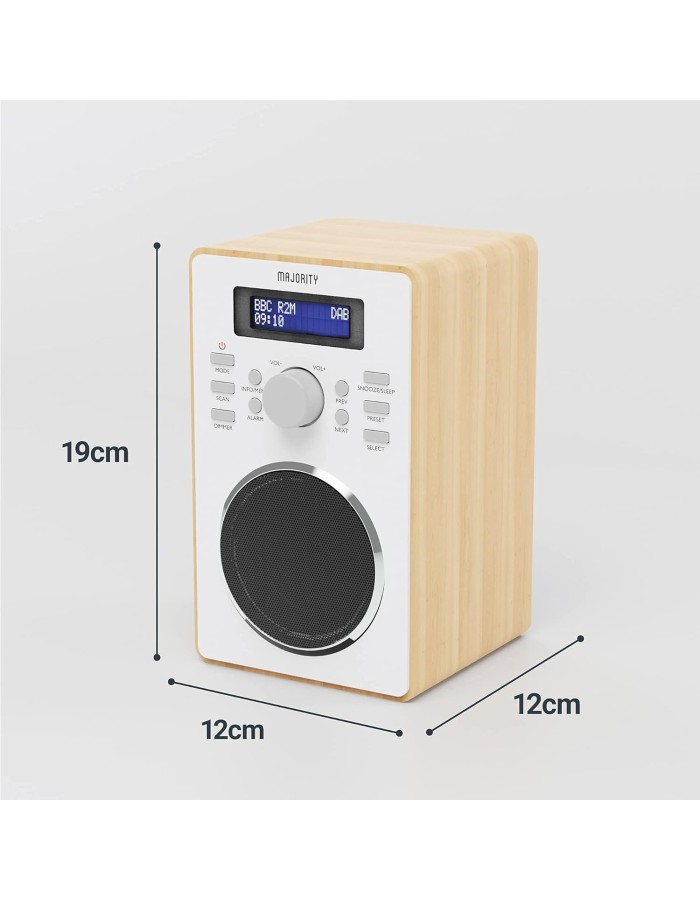 Majority BARTON FM/DAB Radio with Dual Alarm & LED Display (Walnut) Majority BARTON FM/DAB Radio with Dual Alarm & LED Display (Walnut)
