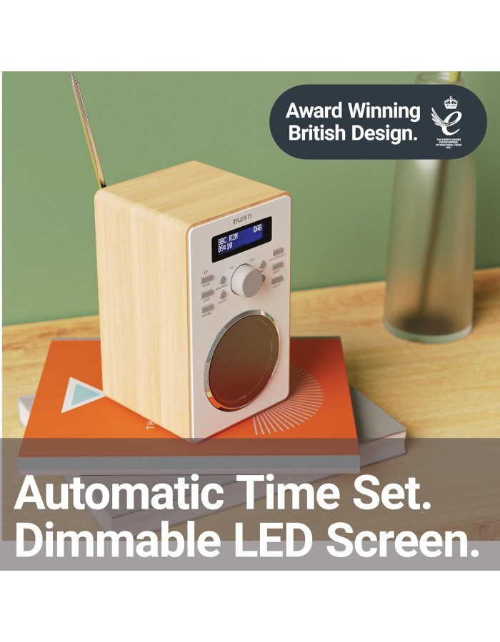 Majority BARTON FM/DAB Radio with Dual Alarm & LED Display (Walnut) Majority BARTON FM/DAB Radio with Dual Alarm & LED Display (Walnut)