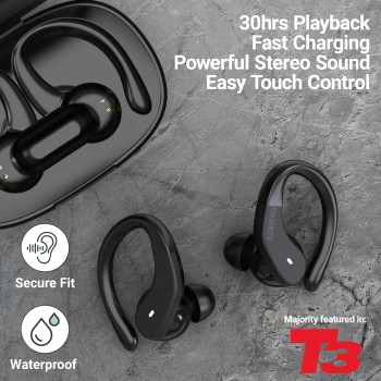 Majority TRU-Sport TWS Earphones IPX7 Black Majority TRU-Sport TWS Earphones IPX7 Black