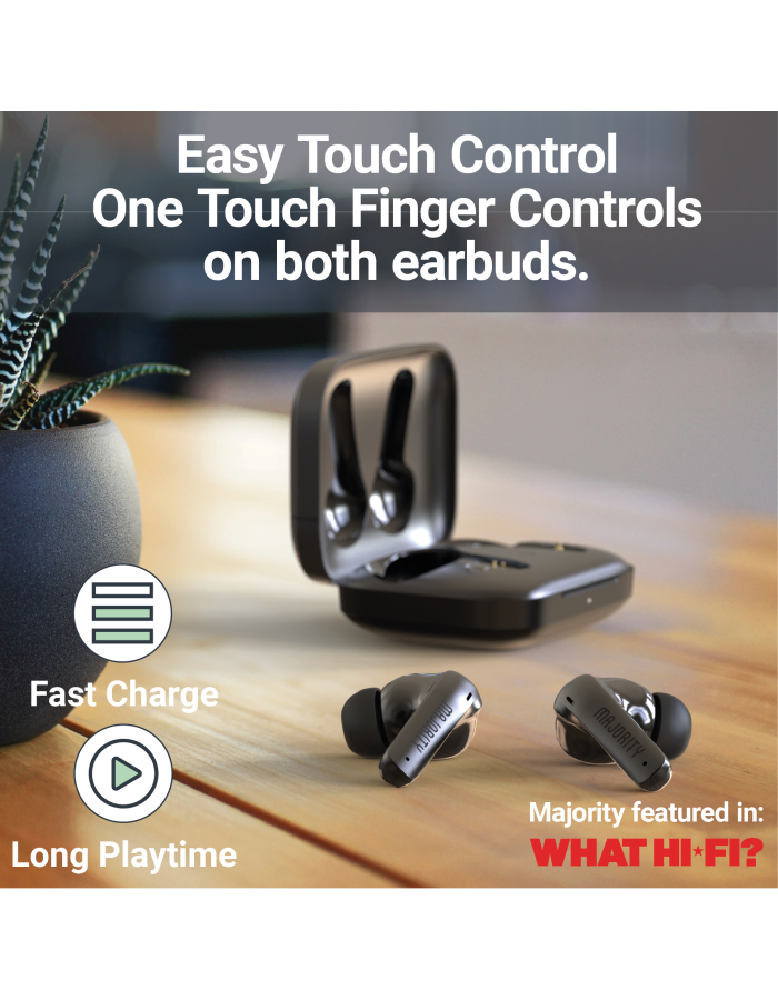 Majority TRU-1 TWS Sports Earphones IPX7 Black