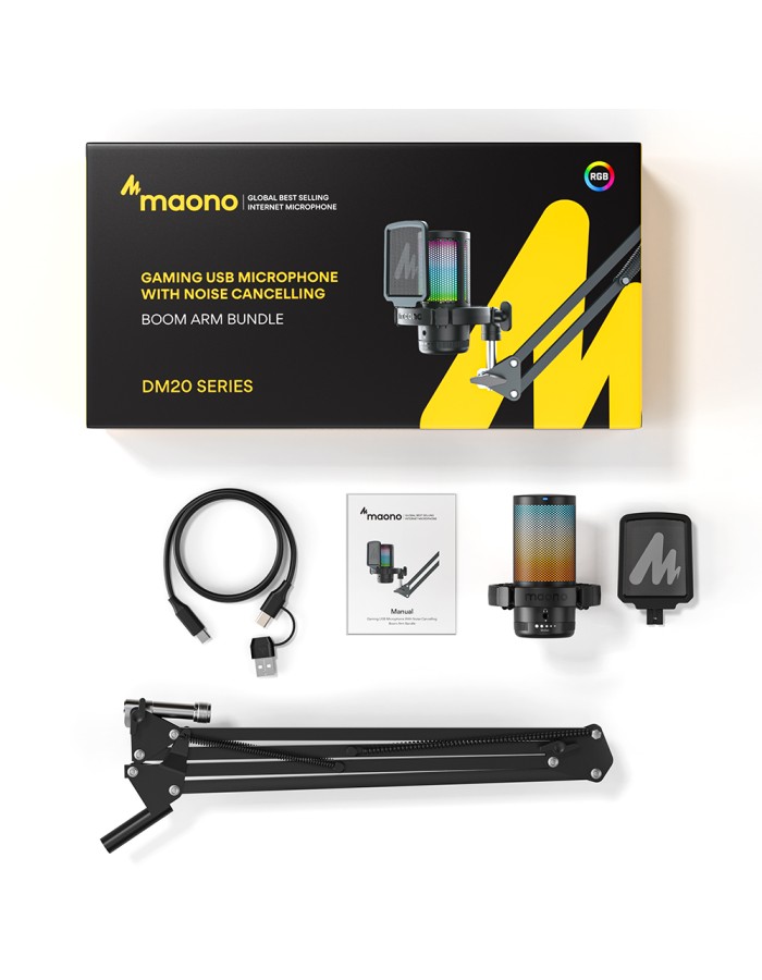 Maono DGM20S USB Condenser Microphone with Boom Arm