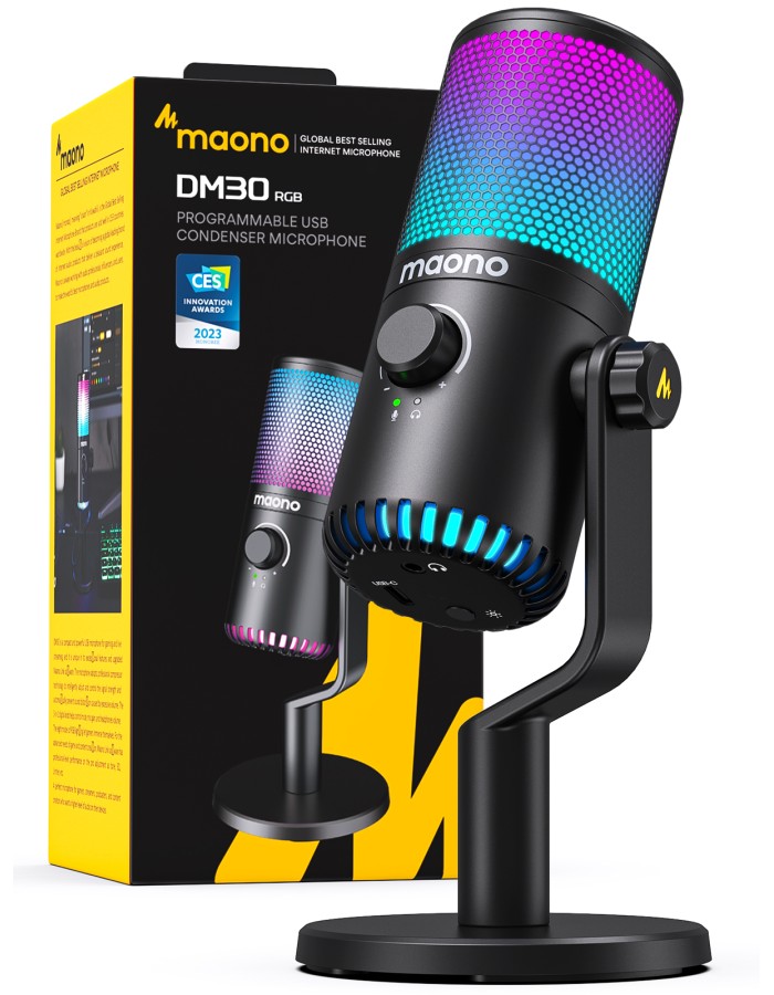 Maono DM30RGB Desktop Condenser Microphone with Controllable Lights Maono DM30RGB Desktop Condenser Microphone with Controllable Lights