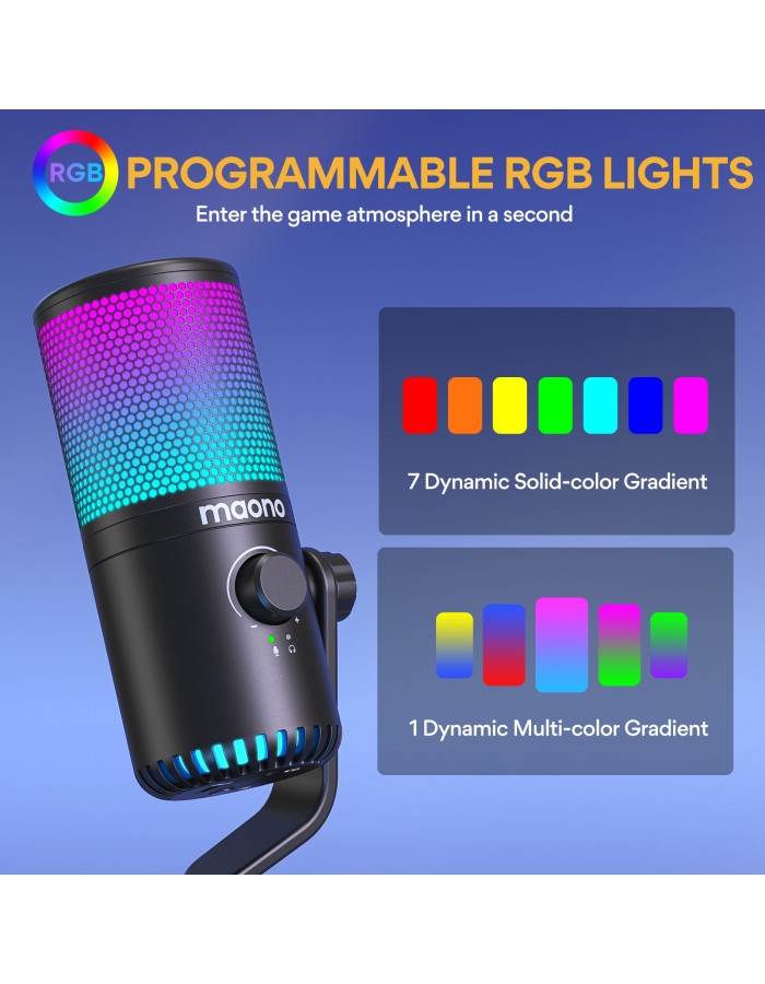 Maono DM30RGB Desktop Condenser Microphone with Controllable Lights Maono DM30RGB Desktop Condenser Microphone with Controllable Lights
