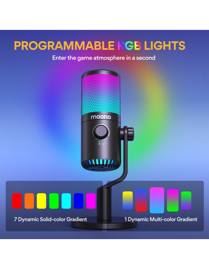 Maono DM30RGB Desktop Condenser Microphone with Controllable Lights Maono DM30RGB Desktop Condenser Microphone with Controllable Lights