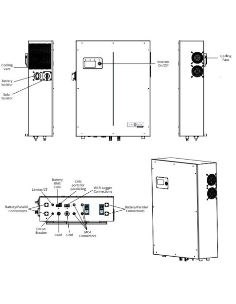 Sunsynk LifeLynk S All in One Hybrid Inverter & Integrated 2KWh Battery