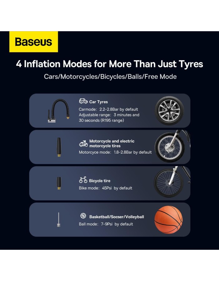 Baseus Car Inflator Pump Wireless MEGA ENERGY