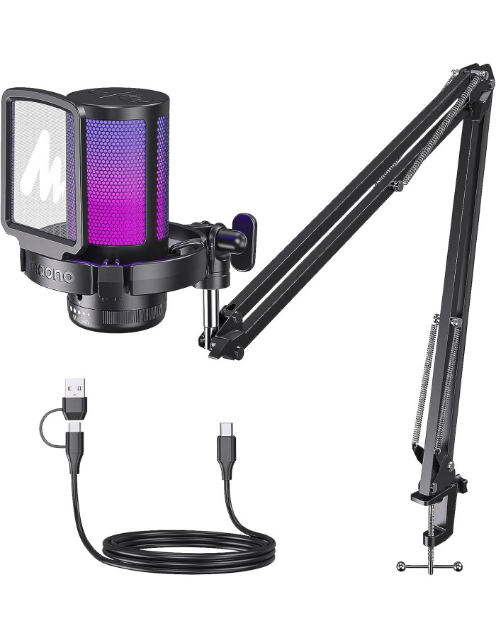 Maono DGM20S USB Condenser Microphone with Boom Arm