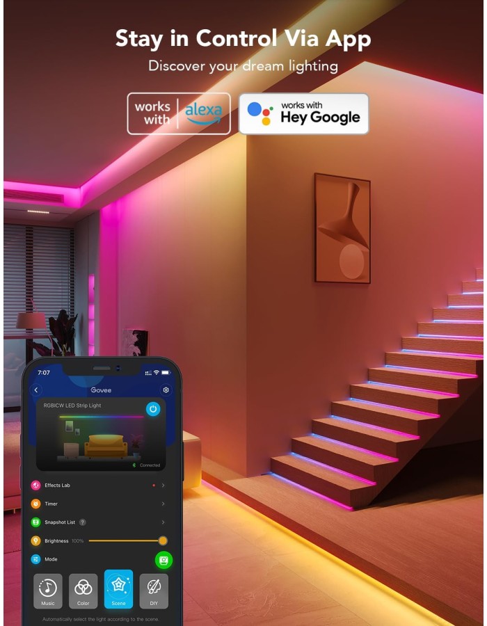 Govee RGBIC Basic Wi-Fi + Bluetooth LED Strip 5m H618A Govee RGBIC Basic Wi-Fi + Bluetooth LED Strip 5m H618A