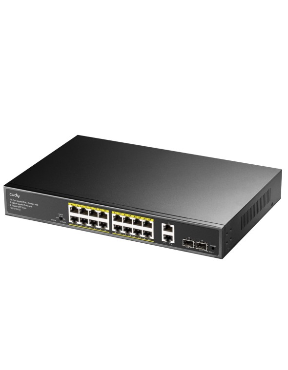 Cudy Switch PoE Gigabit 16PoE + 2GbE + 2SFP Uplink 200W R/M GS1018PS2 Cudy Switch PoE Gigabit 16PoE + 2GbE + 2SFP Uplink 200W R/M GS1018PS2