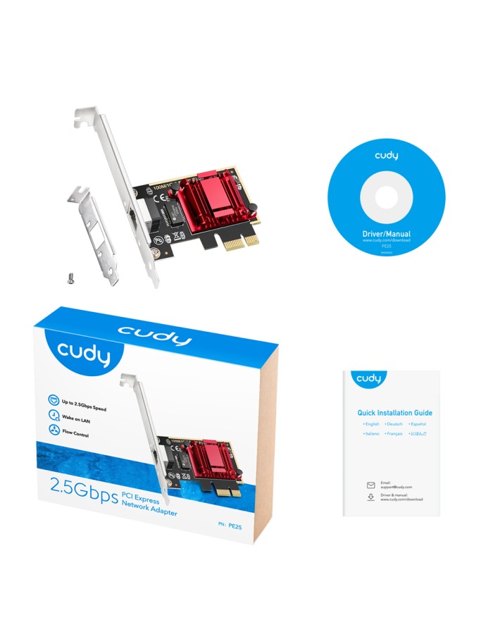 Cudy PCIe Adapter 2.5Gbs Ethernet PE25 Cudy PCIe Adapter 2.5Gbs Ethernet PE25