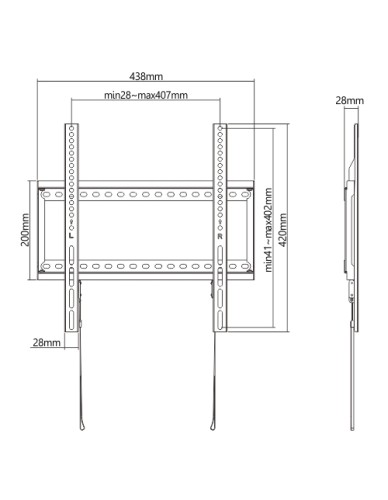 Brateck TV Mount 40x40 Fixed LP72-44F