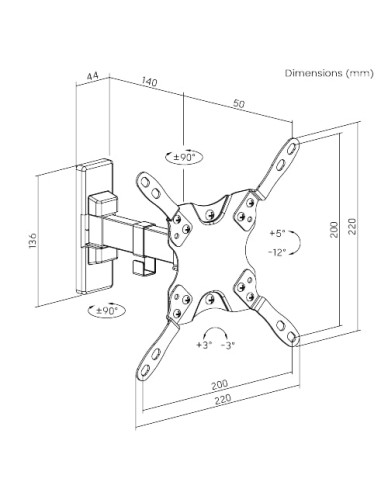 Brateck TV Mount 20x20 Turn 1-Arm LDA21-221 Brateck TV Mount 20x20 Turn 1-Arm LDA21-221