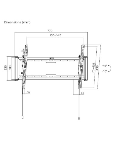 Brateck TV Mount 60x40 Tilt 75kg LP77-46T Brateck TV Mount 60x40 Tilt 75kg LP77-46T