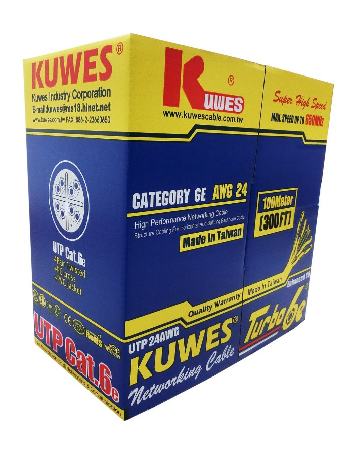 Kuwes CAT6 UTP Pure Copper Outdoor 100m Black Kuwes CAT6 UTP Pure Copper Outdoor 100m Black