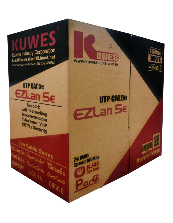 Kuwes CAT5E UTP Pure Copper Outdoor 305m Black