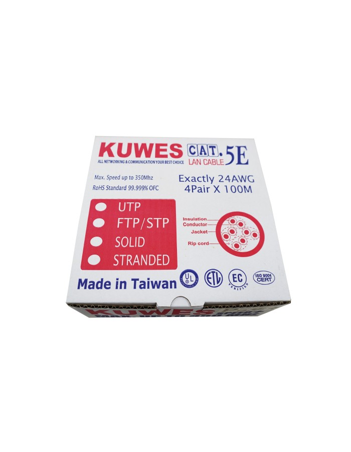 Kuwes CAT5E UTP Pure Copper Outdoor 100m Black