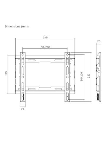 Brateck KL32-22F TV Mount 20x20 Fixed up to 45kg Brateck KL32-22F TV Mount 20x20 Fixed up to 45kg