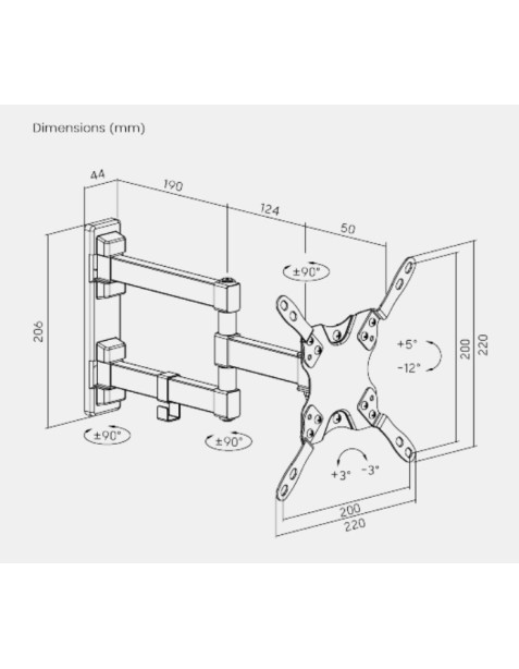 Brateck TV Mount 20x20 Turn 2-Arm LDA21-223 Brateck TV Mount 20x20 Turn 2-Arm LDA21-223