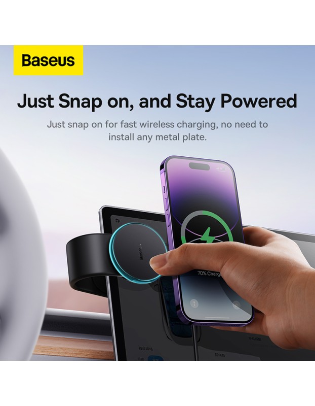 Baseus C02 Pro Wireless Dashboard Magnetic Car Charger Black Baseus C02 Pro Wireless Dashboard Magnetic Car Charger Black