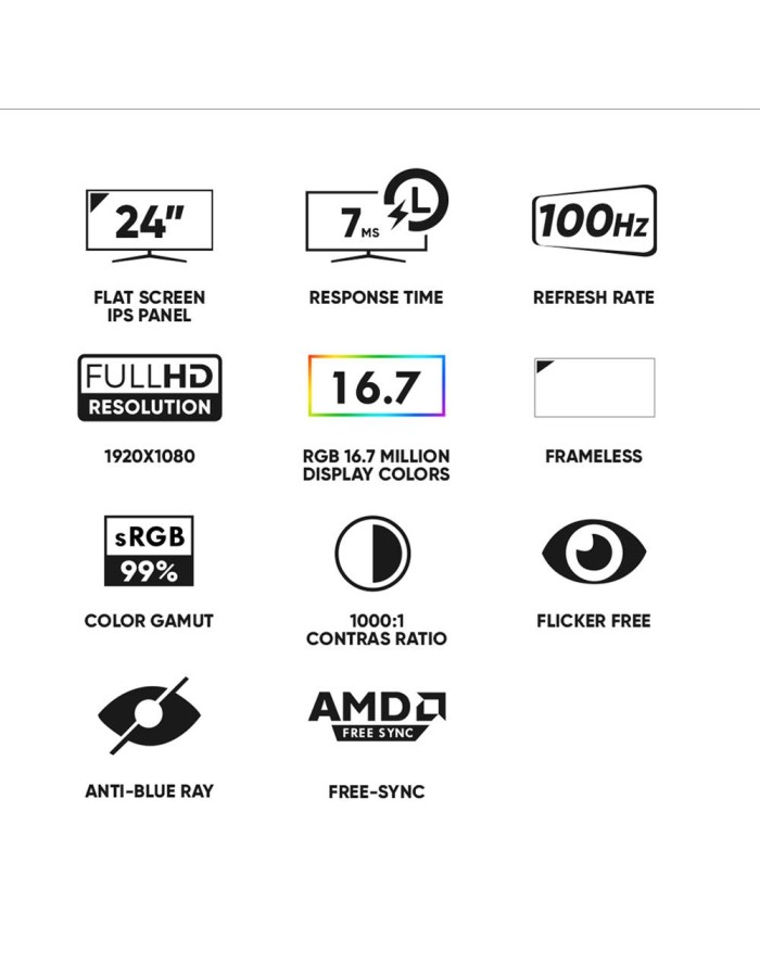 Armaggeddon PF24HD Super-100 IPS Frameless Monitor 100Hz Black Armaggeddon PF24HD Super-100 IPS Frameless Monitor 100Hz Black