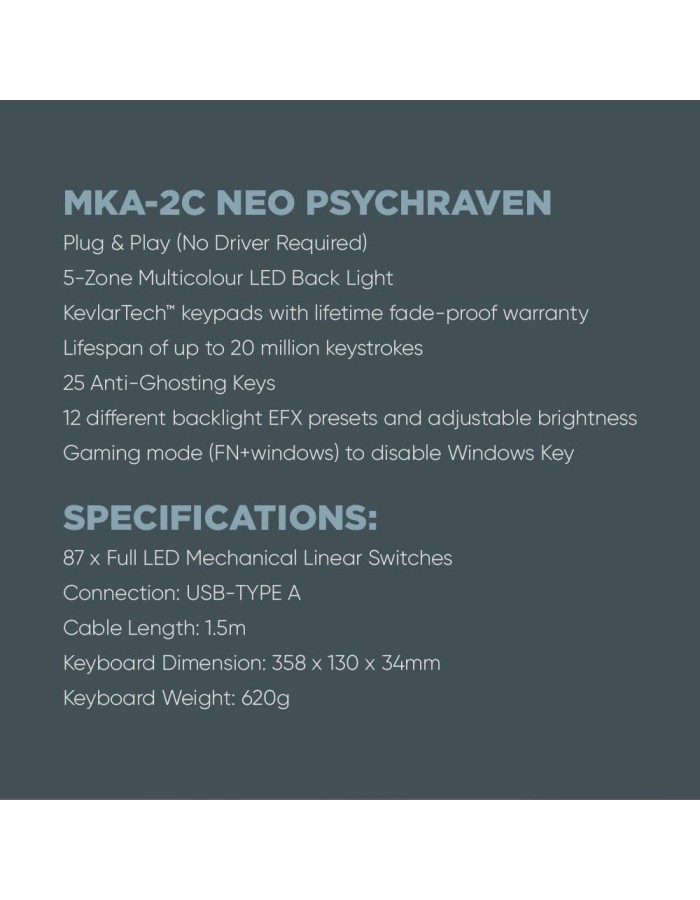 Armaggeddon MKA-2C Neo White Mechanical Gaming Keyboard 87 Brown Keys Armaggeddon MKA-2C Neo White Mechanical Gaming Keyboard 87 Brown Keys