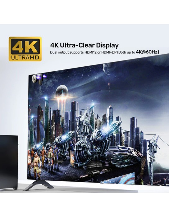 Unitek KVM Switch USB-C Dual 4K 60Hz HDMI & 100W PD (Displaylink) D1103A Unitek KVM Switch USB-C Dual 4K 60Hz HDMI & 100W PD (Displaylink) D1103A