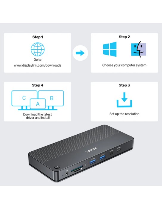 Unitek KVM Switch USB-C Dual 4K 60Hz HDMI & 100W PD (Displaylink) D1103A Unitek KVM Switch USB-C Dual 4K 60Hz HDMI & 100W PD (Displaylink) D1103A