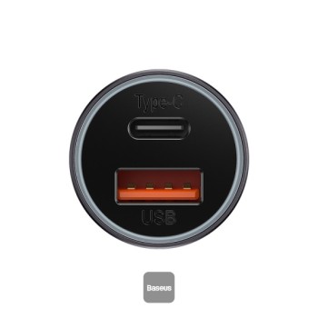 Baseus Golden Contactor Max Car Charger U+C 60W Dark Gray Baseus Golden Contactor Max Car Charger U+C 60W Dark Gray
