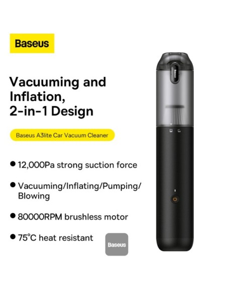 Baseus VA Vacuum Cleaner Car A3lite Black Baseus VA Vacuum Cleaner Car A3lite Black