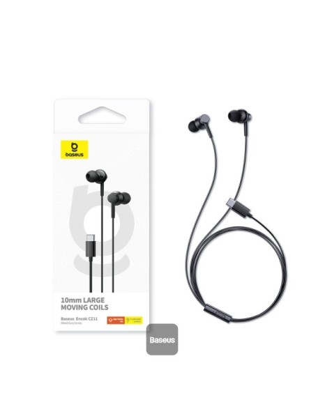 Baseus Earphones Wired Type C CZ17 Black Baseus Earphones Wired Type C CZ17 Black