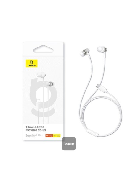 Baseus  Earphones Wired Type C Encok CZ11 White