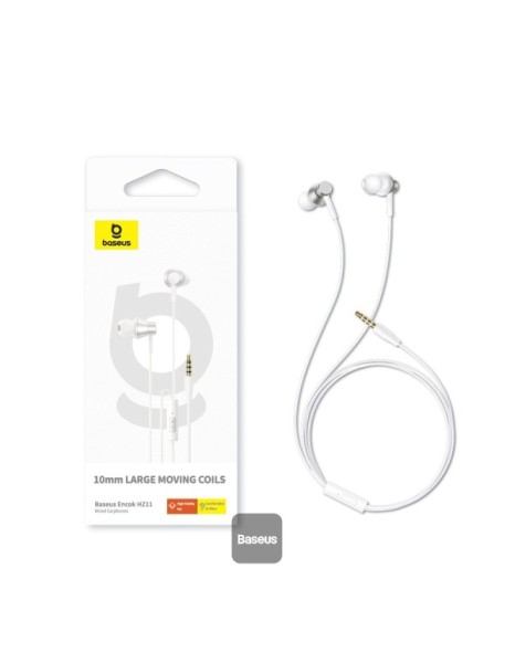 Baseus Earphones Wired 3.5mm Encok HZ11 White Baseus Earphones Wired 3.5mm Encok HZ11 White