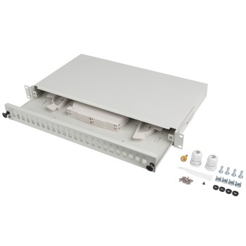 Lanberg Fiber Optic ODF for 24xSC Simplex or 24xLC Duplex Adapters R/M Metal Grey