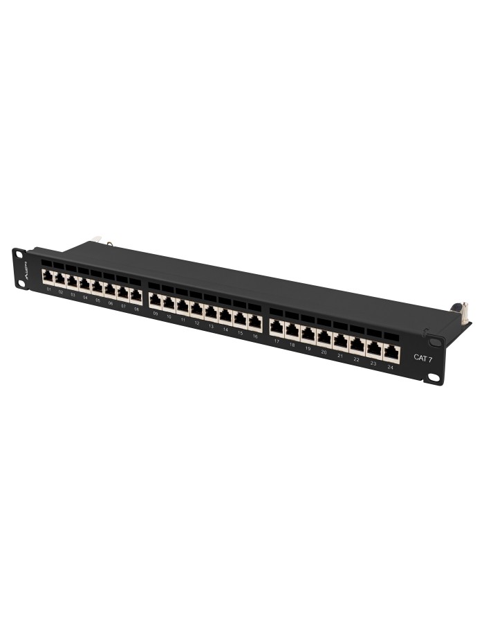 Lanberg Patch Panel 24-Port 1U 19" CAT7 FTP Shielded Black PPS7-1024-B Lanberg Patch Panel 24-Port 1U 19" CAT7 FTP Shielded Black PPS7-1024-B