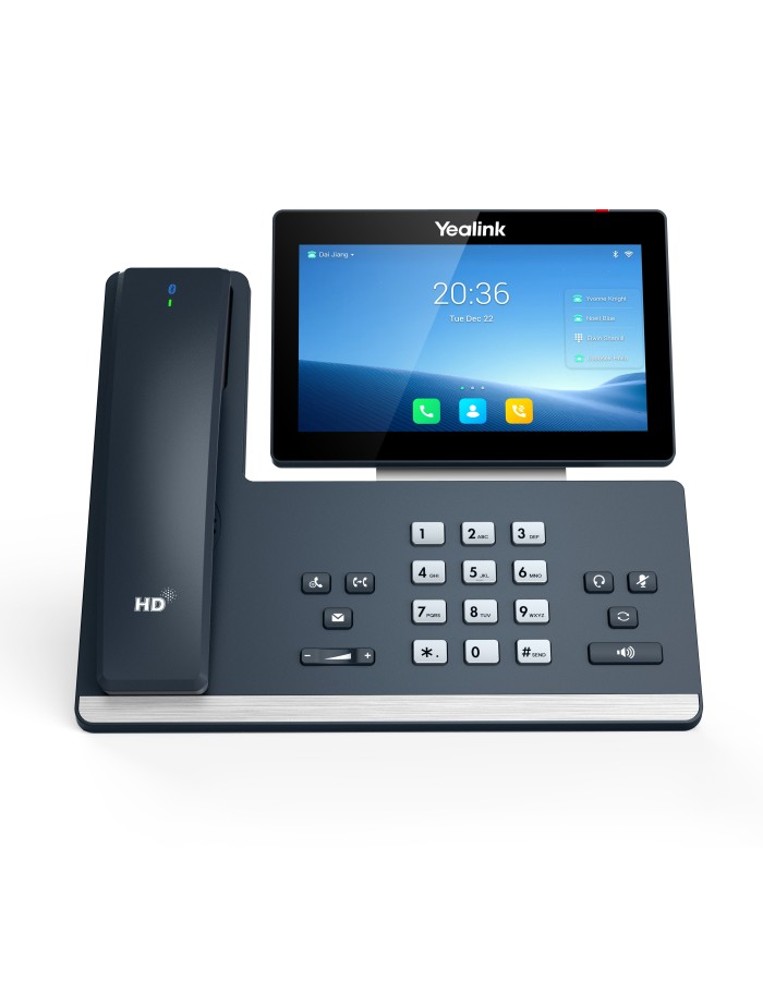 Yealink IP Phone Desktop PoE 7'' Gigabit, Android, Color TouchScreen, Cordless Handset, Expansion, B/T & Wi-Fi T58W Pro