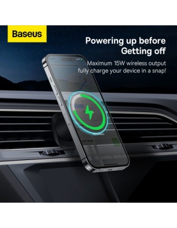 Baseus CW01 Wireless AirVent Magnetic Car Charger 15W Black Baseus CW01 Wireless AirVent Magnetic Car Charger 15W Black
