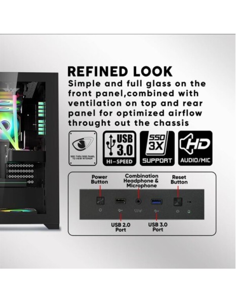Armaggeddon Aquaron Micro ATX Gaming Case Black
